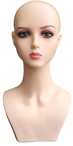 perfk Tête de mannequin femme, modèle d'affichage de perruque, tête de perruque de mannequin moderne portable avec épaule pour la fabrication de perruques, Style b