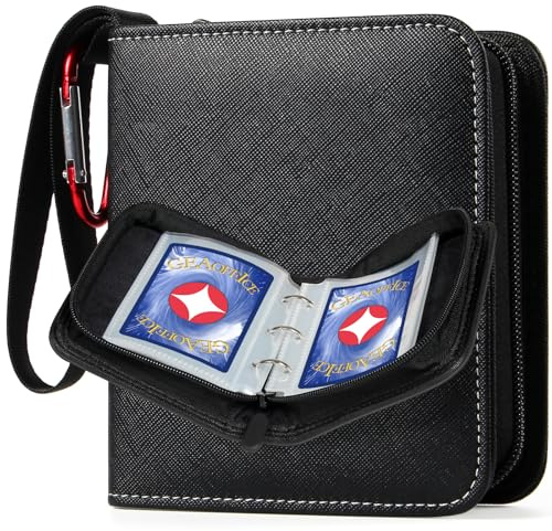 GEAoffice Mini Size 1 Pocket Card Binder, Super Lightweight Small Commercial Collectible Card Albums for 80 Cards, Top Load 1 Pocket Binder for TCG, MTG