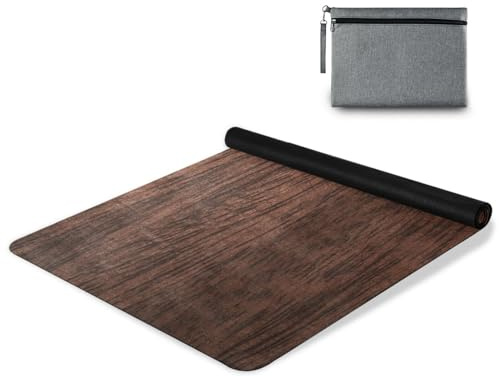YETTASBIN Brown Solid Wood Yoga Mat for Women Men, Non Slip Exercise Mat Portable Travel Workout Mat with Storage Bag for Home Yoga, Pilates, Fitness 71x 26 Inch