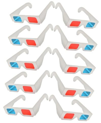 Gadpiparty 10 Pezzi Occhiali 3d e Blu Per Film in Montatura Cartacea Per Giochi e Dvd