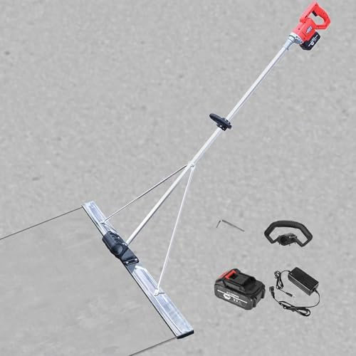 Kit Vibrant Pour Chape En BéTon, Outil De Finition Du BéTon Avec Planche 150cm | RèGle De Nivellement De Surface En BéTon AlimentéE Par Batterie 6000Mah | Chape Ciment Sans Fil BéTon ,Silver