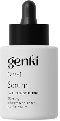 Genki Haircare Strengthening Serum 50 ml mit 5-ALA und Koffein Steigert nachweislich die Haardichte Fördert Haarwachstum Triple-Effect Hair-Aktivator Spürbar dichteres Haar in wenigen Wochen Haarserum
