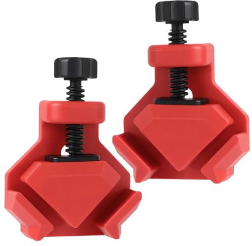 2 Stück Winkelspanner 90 Grad Holz, Verstellbarer Winkelklemme für Plattendicken von 2-26mm, Winkelzwinge mit 250N Haltekraft, Präzisions Eckspanner für Winkelsaubere Ergebnisse, für Hobbyhandwerker