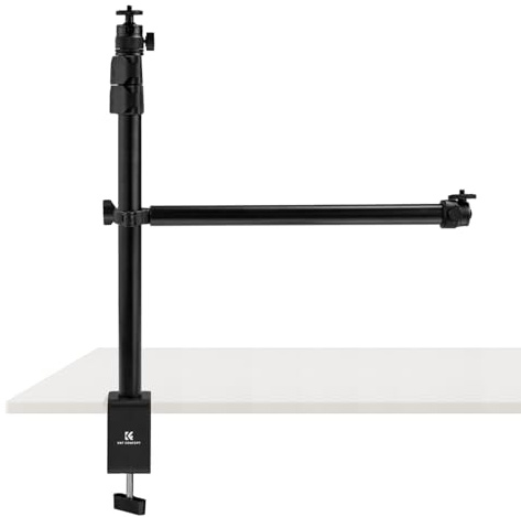 K&F CONCEPT supporto da tavolo per fotocamera con braccio, testa a sfera a 360 ° +1/4 3/8''vite, treppiede a cavalletto regolabile da 95 cm per lo streaming, carico 10kg