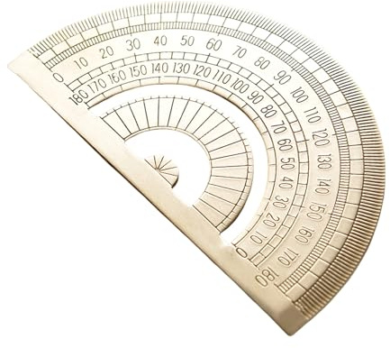 MHADBKH Matematica Semicerchi Goniometro Ottone Vintage Triangolare Righello Cancelleria Precisioni Strumento di Misura Ottone Disegno Matematica Semicerchi