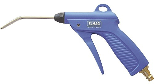 ELMAG 32252 Ausblaspistole PA mit Verlängerungsdüse gebogen ø 2,3 mm/110 mm | Druckluftpistole für Kompressor