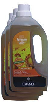 HOLSTE Goldseife - Flüssige Schmierseife, 10 x 1 Liter, Unparfümiert, Paraffinfrei, Flüssigkeit, Für Erwachsene mit sensibler Haut oder Allergien, Unisex