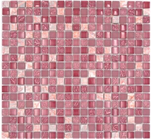 Mosaikkakel genomskinlig rosa glasmosaik kristall sten rosa badrum WC kök vägg MOS92-1002