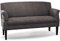 CAVADORE 3-Sitzer Küchensofa Malm, Sitzbank für Küche oder Esszimmer in Lederoptik, Inkl. Armteilverstellung, Federkern und moderner Kontrastnaht, 182 x 97 x 78, Mikrofaser: grau