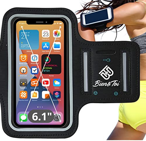 Brassard Smartphone Taille L/iPhone 13 Mini/ 12mini /11 pro/SE/X/XS/6/6S/7/8 Samsung S9/S10/A40/A5/A3 étui de Sport pour téléphone Portable jusqu'à 6.1