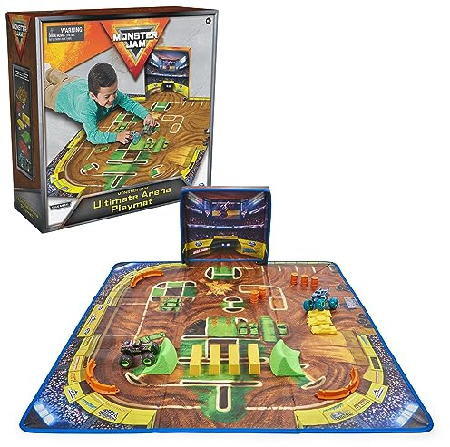 Monster Jam, Ultimate Arena Playmat & Storage with 2 Exclusive Monster Trucks, 1:64 Scale, 20 Accessories, Kids Toys for Boys and Girls Ages 4 and Up