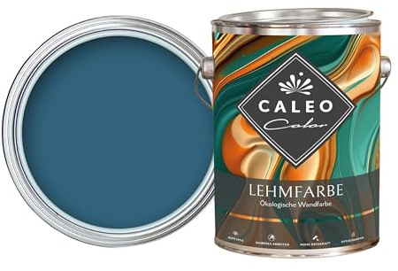 Caleo Color Clay Paint Walgesang Dark Blue, 2.25 Litres, Ecological Wall Paint for Living Room etc. High Coverage, Drip-Free, Odourless