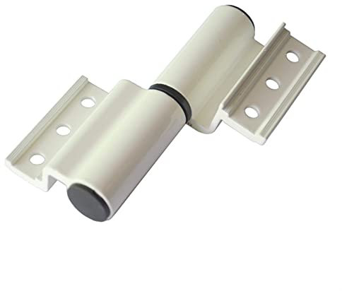 BAZAC 2pcs Aluminum Alloy Door Hinge, White Left, Painted Finish, Surface Mount