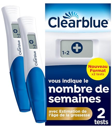Clearblue Test De Grossesse Digital Avec Estimation De l’Âge De La Grossesse, Le Seul Test Qui Vous Indique Le Nombre De Semaines, 2 Tests Digitaux