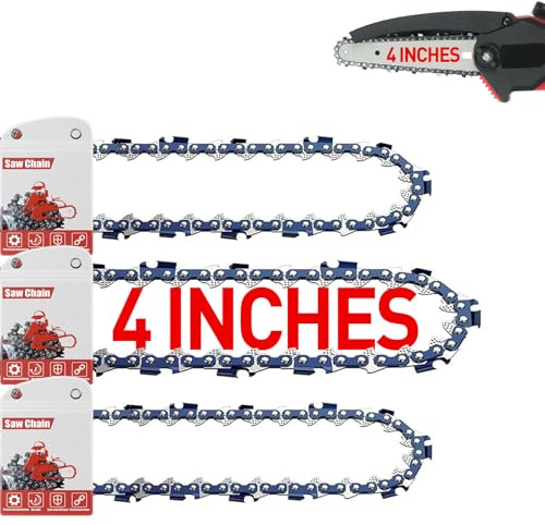 FuGuiB 4 Pulgadas Cadena Motosierra, .325LP 1,1 mm 26 Eslabones 10cm, 3Pcs
