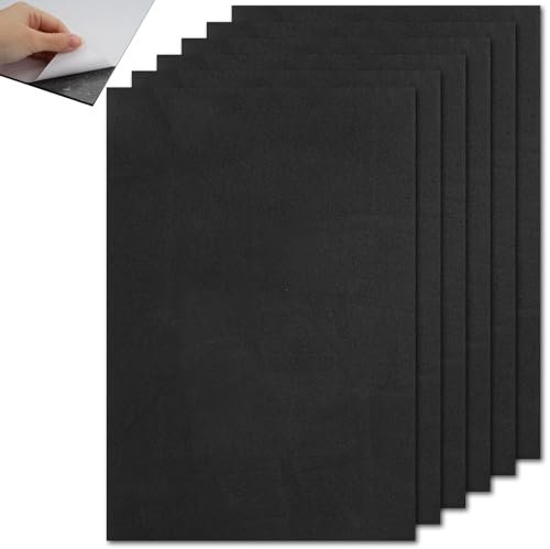 6PCS 3MM Feuilles de Mousse Auto Adhésives,20x30cm Noir Plaque de Mousse Autocollante,Anti-Vibrations,Antidérapantes EVA Foam,Doux et Durable Mousse de Protection,pour la Protection des Meubles