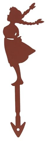 Steel Deco Garden Garden Decoration Powder Paint Coating - Gardenpot Pick-Steel-Brown- A Windy Hill- a Girl with Braided Hair