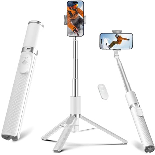 158cm Telefon Handy Stativ Ständer, All in 1 Selfie Stick mit Fernbedienung, tragbares Reisestativ für Selfies Videoaufnahmen Vlog, ausziehbarer Stativ für SmartphoneTripod für iPhone Android