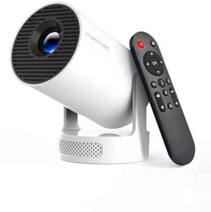 Magcubic Mini Projector, 1080P Support Smart Projector with WiFi 6 and Bluetooth 5.4, 5W Soundbase Speaker, Auto Vertical Keystone 180° Rotatable Portable Video Projectors for Home Bedroom Outdoor