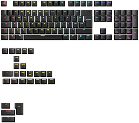Glorious Gaming - GPBT Backlit Keycaps (Black) Translucent Shine Through Legends, Fits 100%, 75% 65% 60% Custom Mechanical Gaming Keyboards, Fits ANSI, ISO, Windows, Black English QWERTY Layout (UK)
