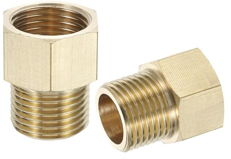 QUARKZMAN Raccordi Per Tubi In Ottone, 2Pcs G1/2 Maschio x G1/2 Femmina Raccordi Adattatori Riduttori Per Tubi In Ottone, Raccordi Filettati Riduttori Esagonali Per Sistemi Di Tubazioni