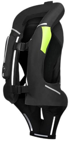 GDNKP Gilet airbag Moto, Veste d'été pour Homme et Femme avec Bandes réfléchissantes airbag Motocross,Noir,XXL