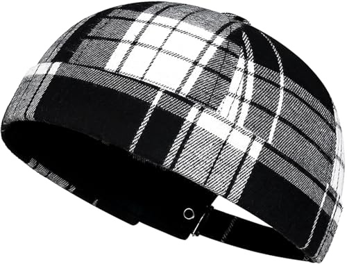YeeHeen Mens Docker Cap Brimless Skullcap Sailor Cap Rolled Cuff Retro Beanie Hat Black