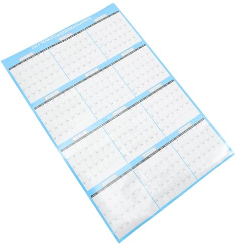 INOOMP Calendario de Pared Anual 2024 Borrable Doble Cara, Calendario Mensual Colgante de Citas Superficie Lisa, Organizador de Pared para Planificar Eventos y Uso Doméstico