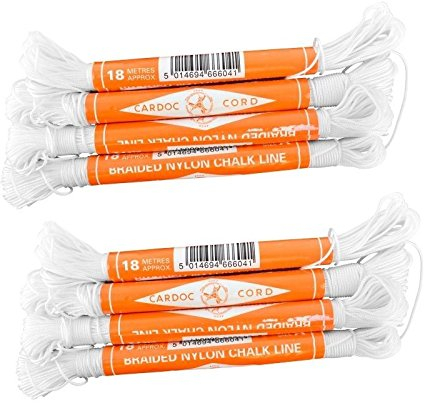 Cardoc Cord Braided Nylon Chalk Brick Line Size B 18m Building (8 Pack) TE453