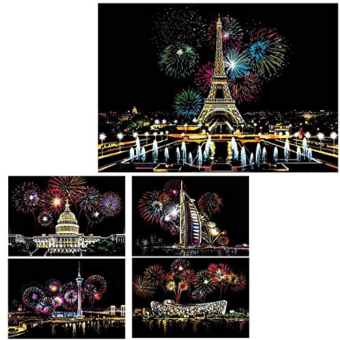 Art à gratter pour adultes et enfants, gravure artistique gravure, grattoir en papier d'aluminium, peinture holographique pour adultes et enfants, coffret cadeau créatif pour enfants, amis, famille