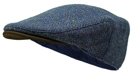 Borges & Scott The Sloan – platt keps av irländsk tweed och nubuckelklister