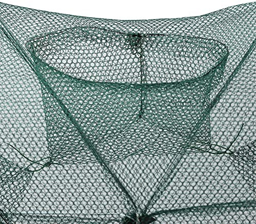 Krabba spigg automatiskt fiskenät nylon vikbar krabba fiskfälla 6/12 hål fällor med dragkedja vikbar krabbfälla (6 hål)