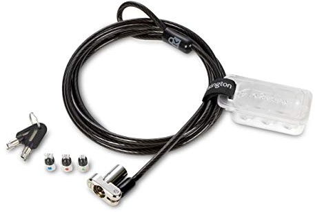 Kensington Universal 3-in-1 Laptopschloss mit Schlüssel, Anti-Diebstahl-Sicherheitsschloss für Computer, Hidden-Pin-Technologie, 1,8 m Langes Karbonstahlkabel, K62318WW