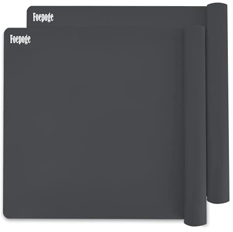 Foepoge 2pcs Silikonmatte Groß 71x51cm Weit Bastelmatte für Resin Gießharz, Hitzebeständig Arbeitsmatte Silikon Unterlage für Epoxidharz Handwerk Schmuck Guss,Tischset,Platzset,Tischmatte, Dunkel Grau
