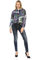 Cipo & Baxx Damen Jeans Jacke Auffällig Farbig Nieten Handbemalt Hand-Paint Design Freizeitjacke WJ195 Blau L