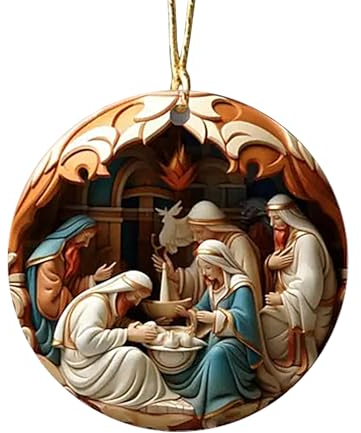 Chaies Geburt Jesu Weihnachtsdekorationen - Weihnachtskrippe - Religiöses Geschenk für die Familie, Andenken an die Weihnachtskrippe, religiöses Geschenk für Familienfreunde
