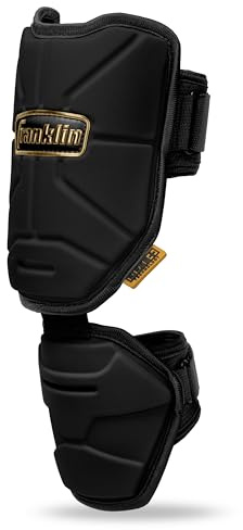 Franklin Sports Baseball Elbow Guard - PRT Series Adult Baseball + Softball Shield for Batting - Protective Elbow + Forearm Pad - Right + Left Hand Hitters - Black/Gold - One Size - Adult