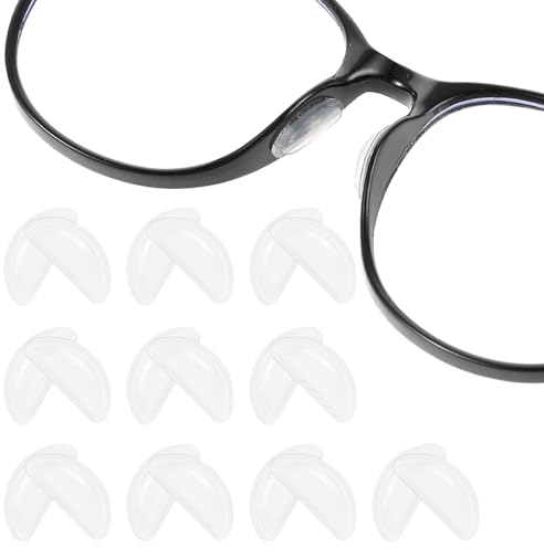 Gjinxi Adhesive Silikon Nasenpads Brillen Pads, 10 Paare Anti Rutsch Silikon Brillen Pads Selbstklebende Nasenpads Brillen Nasenpad für Brillen und Sonnenbrillen (Transparent)