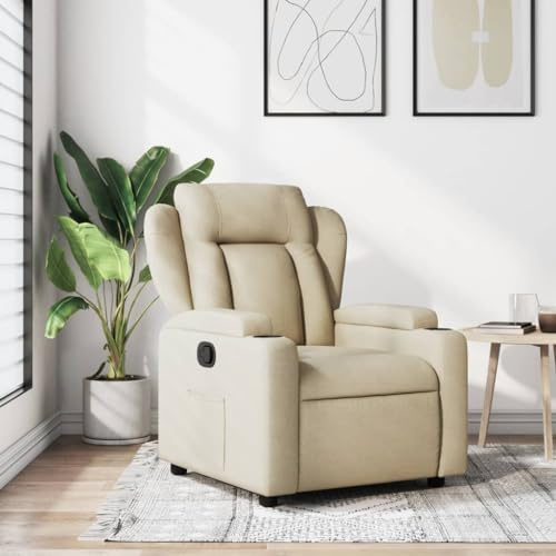 Homgoday Sillón de relax reclinable, televisión, acolchado, lectura, salón, color crema
