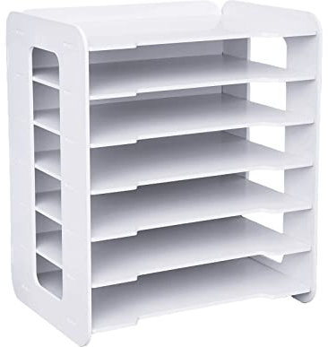 Schreibtisch Datei Organizer, A4 Briefablage Desk Letter Tray aus PVC, A4 Papierhalter Dokumentenablage für Home Office Schule, 34 * 25 * 39cm, Weiß
