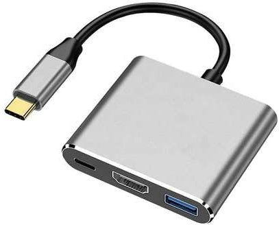 USB C to HDMI Adapter, 3-in-1 Hub, 4K@30Hz HDMI Ports, USB 3.0 Port, 5Gbps Data Transfer, 4K, USB 3.0, 100W PD Type C Converter for MacBook Pro, Air, iPad Pro 2020, Dell XPS, Surface, and Samsung