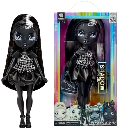 Rainbow High Shadow High Shanelle Onyx - Bambola Fashion da 28 cm, Capelli e Vestiti Neri, Borsetta alla Moda, Ideale da Regalare. Età 4-10