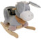 Doukidou Schaukeltier, Esel, Inkl. Sicherheitsgurt, Fröhliches Hin- und Herschaukeln, Ca. 59 cm, Polyester/Holz, Graublau
