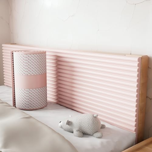 Pannelli murali imbottiti, anticollisione da 2 m, 3D, adesivo, rivestimento murale 3D, 1,2 cm, decorazione, isolamento per camera da letto, soggiorno (rosa, 15 x 200 cm)