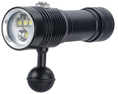 YQVEOT Linterna de Buceo 100m Buceo bajo el Agua Video Lámpara de luz de fotografía XM-L2 XPE Antorcha de Buceo Rojo Blanco LED Linterna de Buceo Impermeable(B Package)