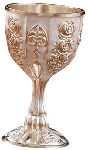 Healifty Copa De Vino De Metal Diseño De Rosa Copa De Licor Multifunción Hogar Retro Para