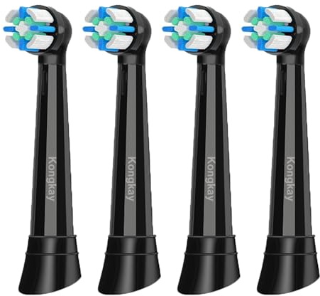 Set di 4 Testine di Ricambio per Spazzolini Elettrici Oralb iO Serie 2 3 4 5 6 7 8 9 10, Setole DuPont di Alta Qualità per una Pulizia Profonda e Delicata, Compatibile con Tutti i Modelli iO