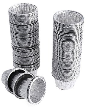 OUNONA 100 Moldes De Aluminio Para Horno Tartaletas De Huevo Moldes Redondos Para Muffins Tazas Para Hornear Resistente Y Reutilizable Para Cocinar Postres Y Pudding 3 5Cm
