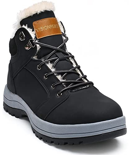 visionreast Impermeabile Scarpe Invernali Fodera Calda Scarponi da Neve Unisex Inverno Scarpe da Trekking Laccio Stivali Invernali per Uomo Donna all'aperto Antiscivolo