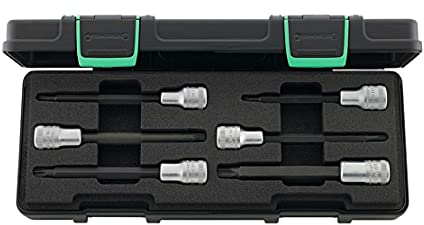 STAHLWILLE Satz Schraubendreher-Einsätze, für Torx, 1/2 Zoll Antriebsvierkant, lang, 6-teilig
